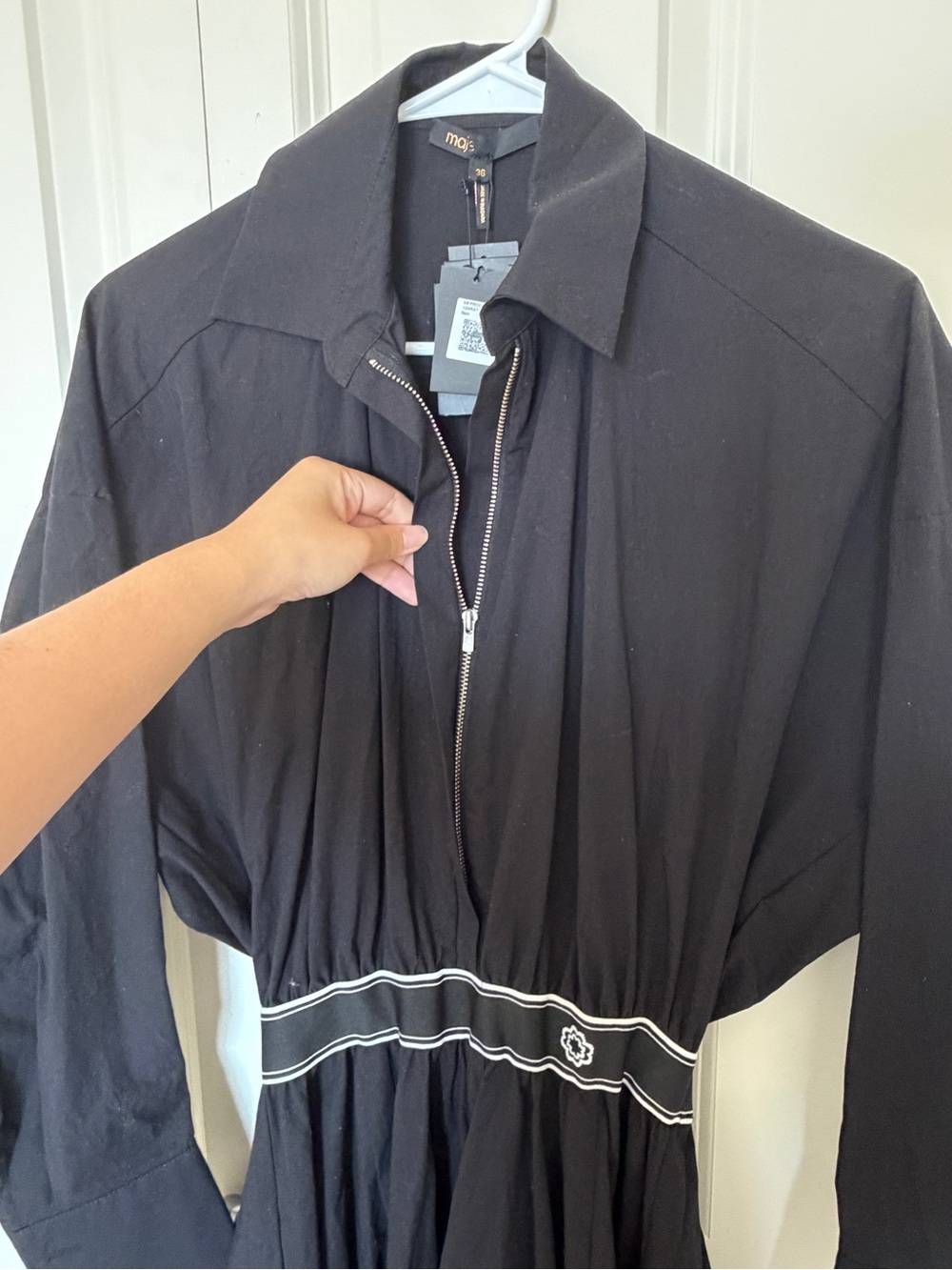 Maje Ratia shirt dress in black Sz 36 - Picture 8 of 9